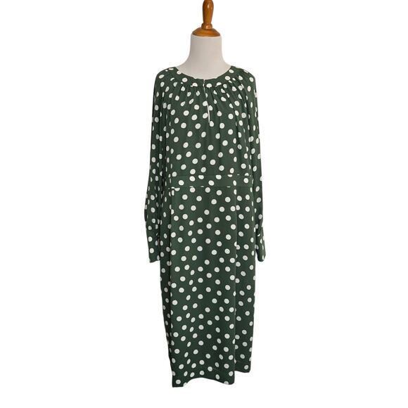 Boden Portia Polka Dot Dress Retro Professional Workwear Green Women 14 - Picture 2 of 14